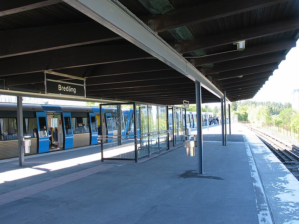 Bredäng, a metro station in Stockholm, Sweden.