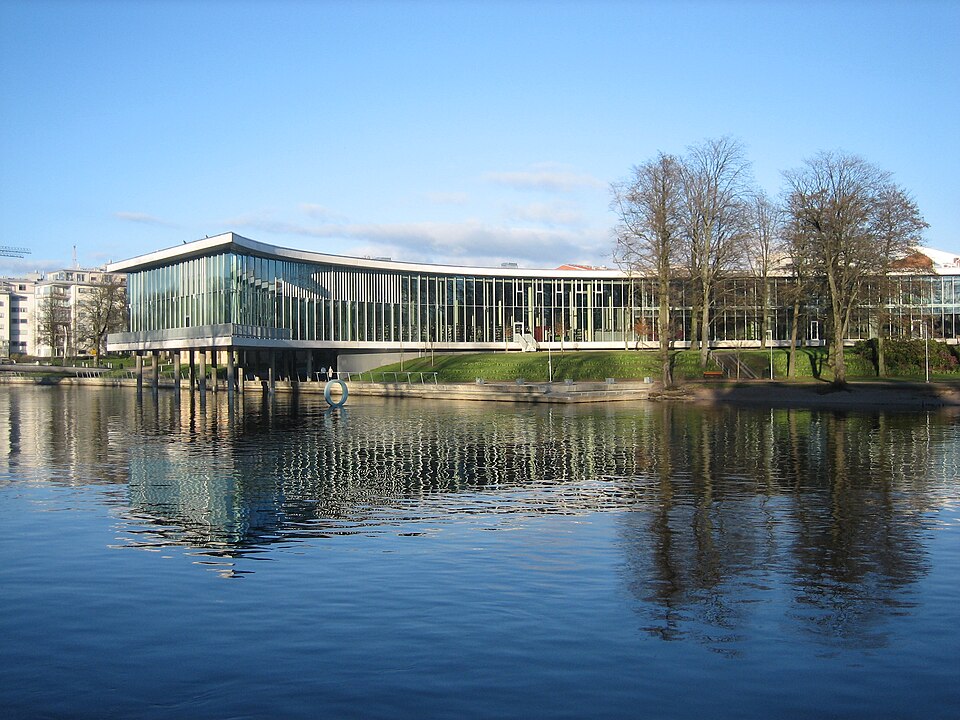 Exterior view of the public library in Halmstad, March 2008.