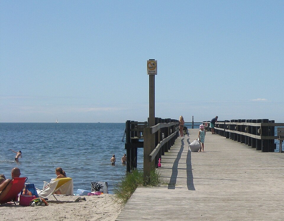 The pier at Dalabaden east of Trelleborg in Scania, Sweden