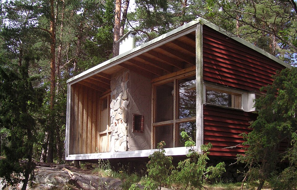 Ralph Erskins första bostad "Lådan", sedan 1989 placerad på Lovön i Ekerös kommun.
