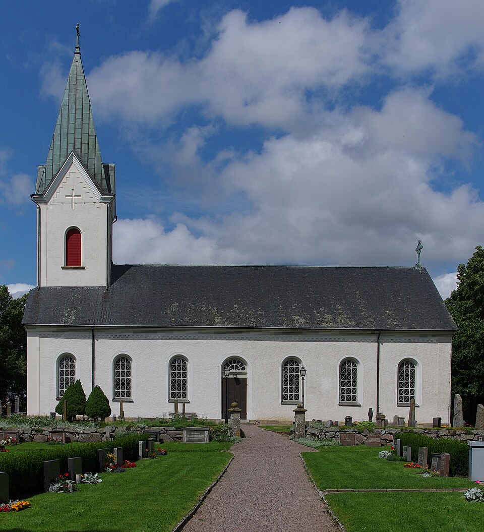 Skallmeja kyrka (swedish:Skallmeja church) in Skallmeja parish, Skåning hundred, Västergötland and Skara municipality, Västragötaland county, Sweden.