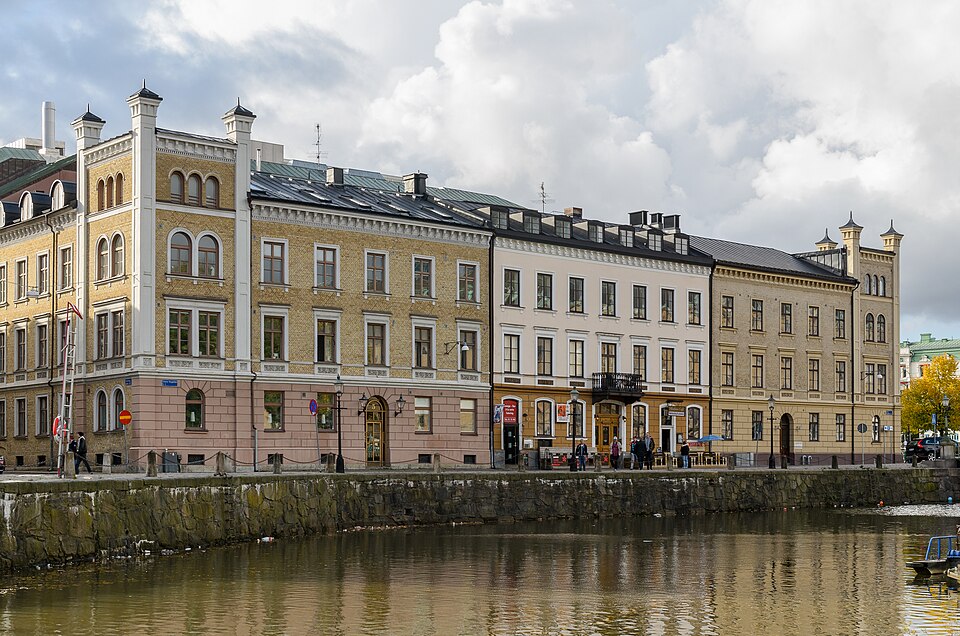 Buildings on the street Stora Nygatan 1-5, Göteborg (Sweden).