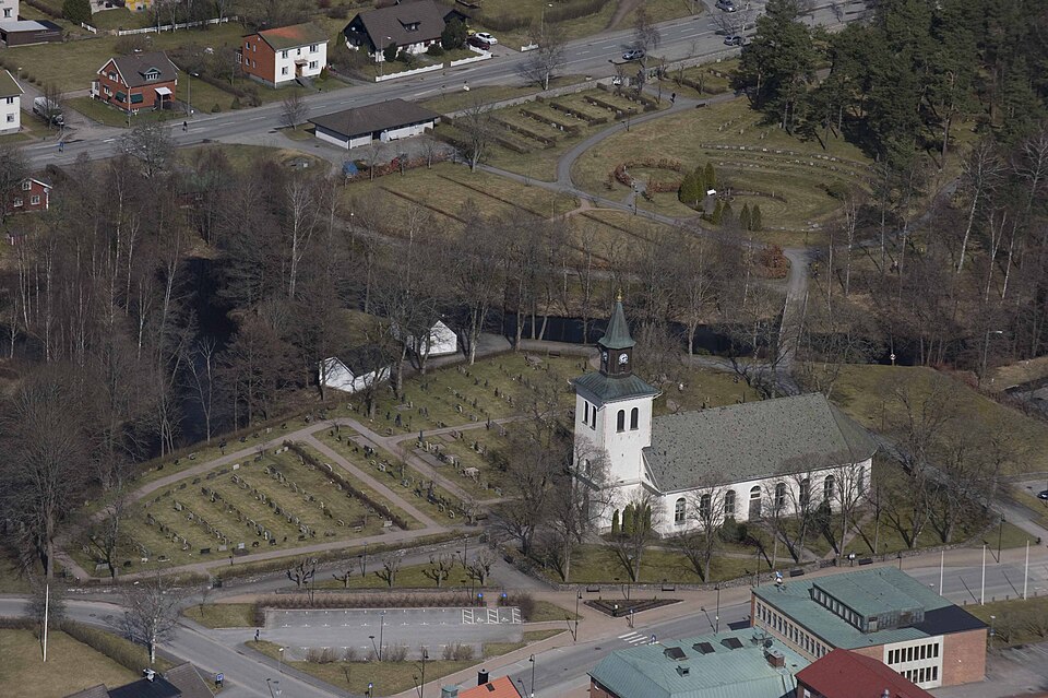 The Anderstorp church from the air
