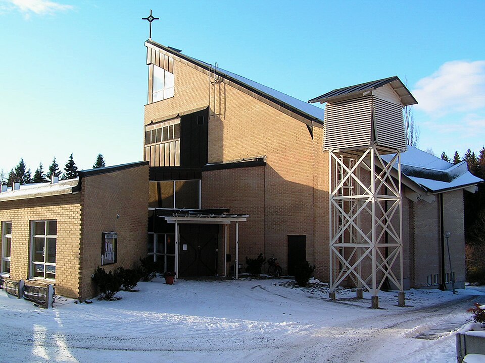 Ersboda Church, Umeå (Ersboda kyrka, Umeå) This is a photo of an ecclesiastical monument in Sweden, number 21300000011525 in the RAÄ buildings database.