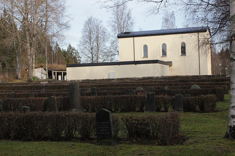Grängesbergs kyrkogård. Ritad av Lars Israel Wahlman