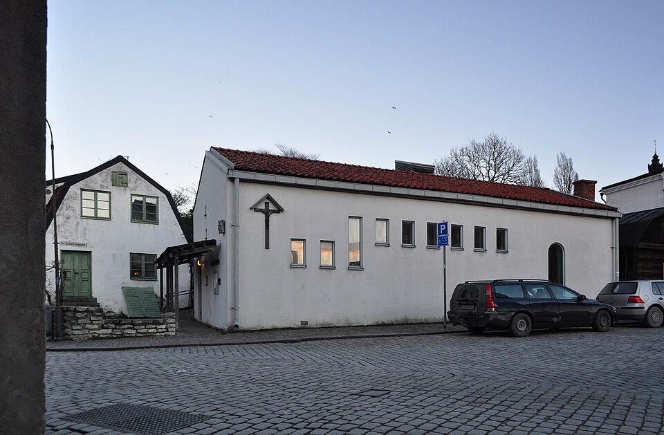 Kristi Lekamens kyrka (Katolska Kyrkan), fastighet Priorn 11, S:t Hansgatan 58, Visby, Gotland. Idnr i Bebyggelseregister 21300000014001